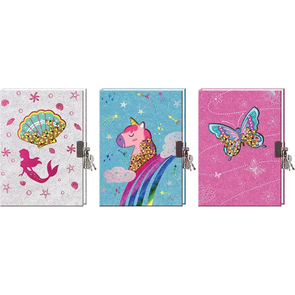 241022-EC Dnevnik spomenar sa lokotom B6 CREATIVE Sweet, glitter prozor, sort P36/72