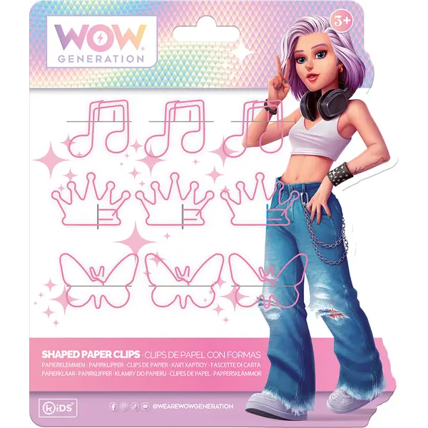246966-EC Spajalice za papir WOW Generation 9kom različitih oblika, sort P24/48