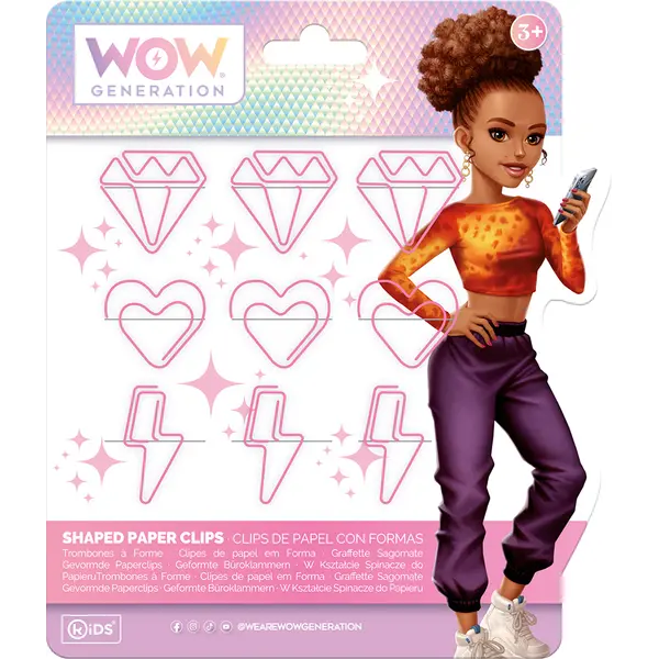 246966-EC Spajalice za papir WOW Generation 9kom različitih oblika, sort P24/48