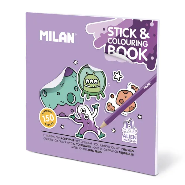 248514-EC Bojanka s naljepnicama za djecu MILAN ALIEN INVASION P30
