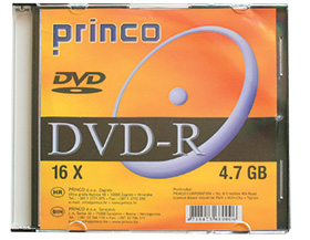 DVD-R 4,7 GB 16x PRINCO slim box 1/1 DRFP P10 NETTO
