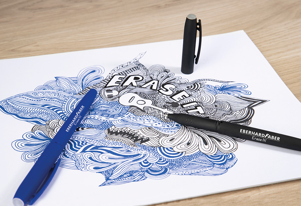 248665-EC Gel pen 0,7 piši briši EBERHARD FABER Erase it! plava P12