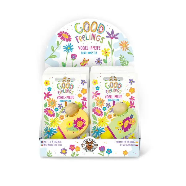 246445-EC Zviždaljka drvena ptica HAPPY FLOWERS sort P12/144 NETTO