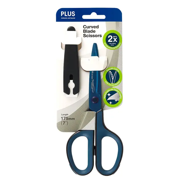 248710-EC Škare PLUS ured. 17,5cm PREMIUM titanij curve plave SC-175STN 35057 bls P12/120