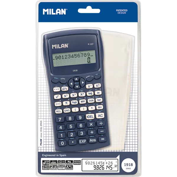 248856-EC Kalkulator MILAN M240 znanstveni 430 since 1918, plavi bls P10/20