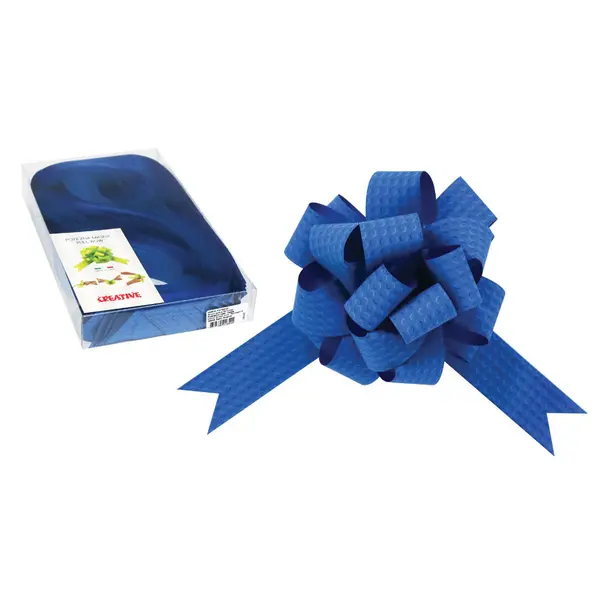 231367-EC Mašna potezna 30mm plava 3D točkama 30 kom u pvc kutiji