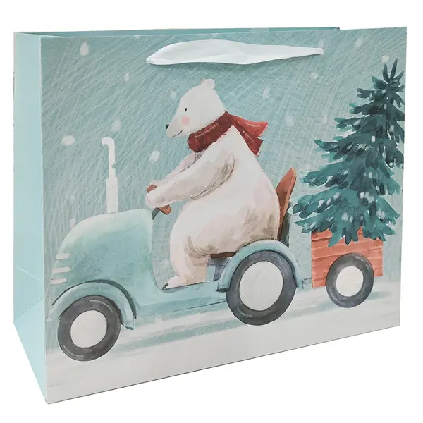 239944-EC Vrećica XL horiz božićna ekskluziv glitter 46x33x20 cm 77564 P12/120