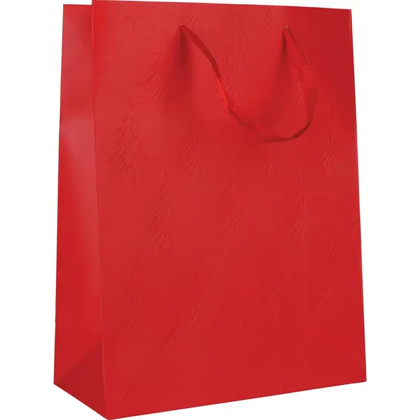 249231-EC Vrećica XL božićna ekskluziv reljef crvena 33x10x45cm 71498 P12/120