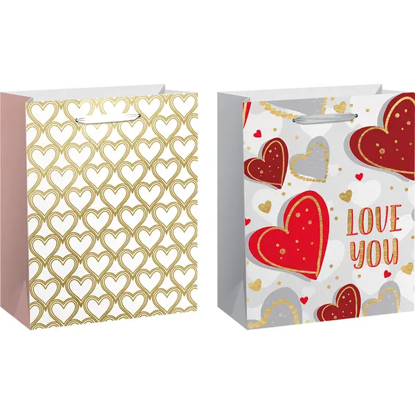 229268-EC Vrećica M hearts sjaj sort1 17,8x22,9x9,8cm 71305 P12/288