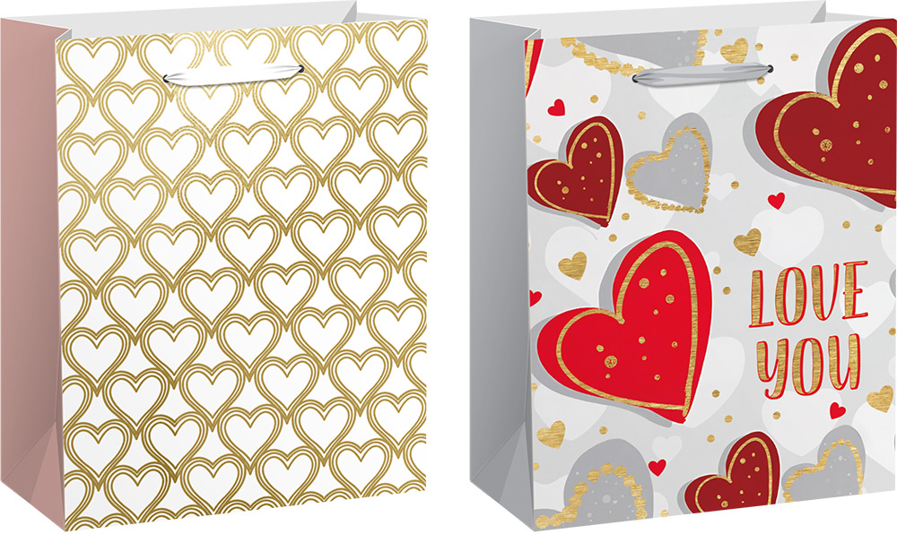 229268-EC Vrećica M hearts sjaj sort1 17,8x22,9x9,8cm 71305 P12/288