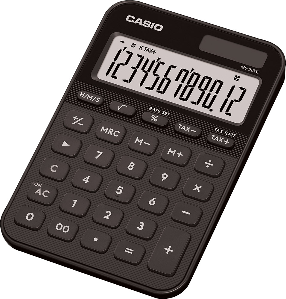 248470-EC Kalkulator CASIO MS-20 YC-BK crni P10