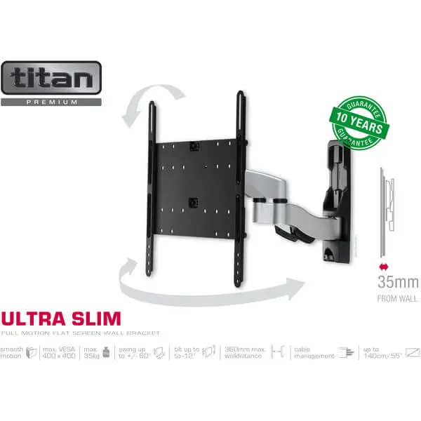 39292 Nosač za TV - Vivanco Titan Premium Dual arm, Ultra slim Pro