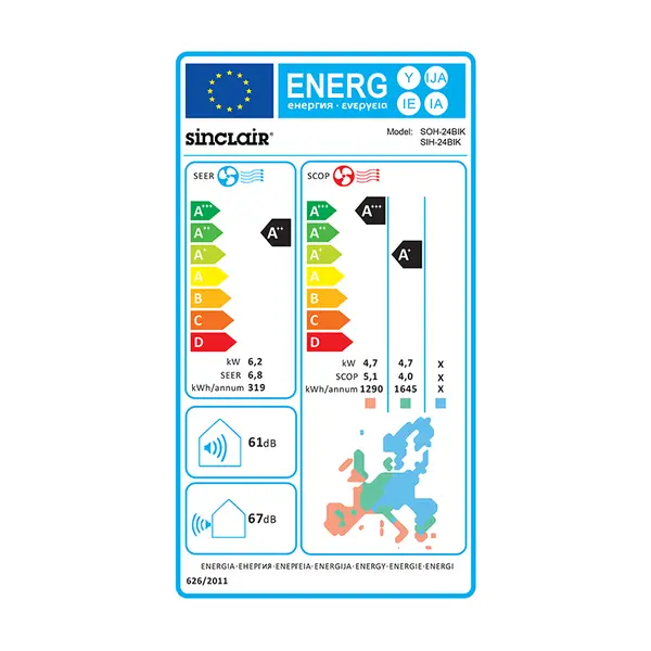 SIH + SOH- 24BIK Klima Sinclair Keyon SIH + SOH- 24BIK, 6,2kW unutarnja + vanjska jedinica, wifi