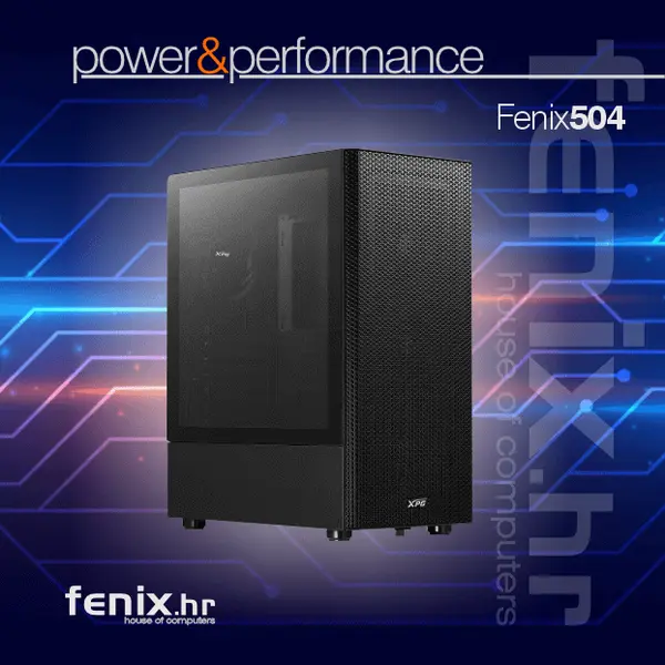 PC FLAME X-504 Stolno računalo Fenix 504 Intel i5 14400F,16GB DDR5,RTX 5060 TI 8GB,600W 80+