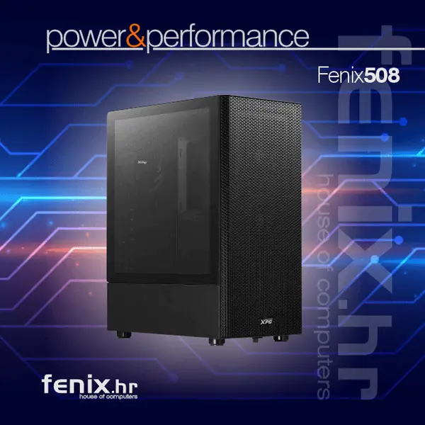 PC FLAME X-508 Stolno računalo Fenix 508 Intel i5 14400F,16GB DDR5,RX9060 XT 8GB,600W 80+