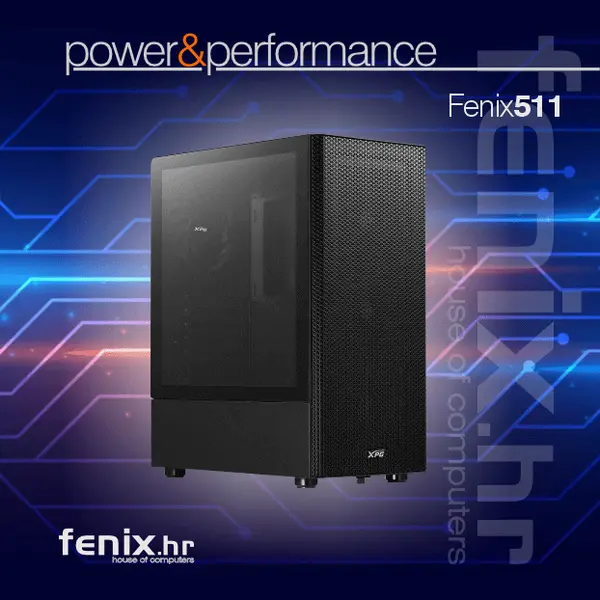 PC FLAME X-511 Stolno računalo Fenix 511 AMD Ryzen 5 5600X,16GB DDR4,RTX5060 8GB, W11Pro