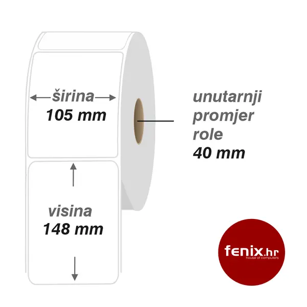 105 x 148 ETIKETE samoljepive 105 x 148 - 1000 kom rola, TTR VELLUM, fi40, jednoredno