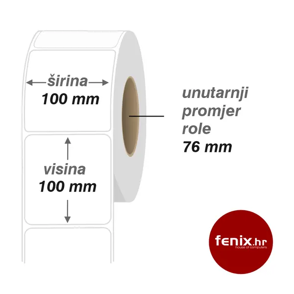 100 x 100 1000 ETIKETE samoljepive 100 x 100 -1000 kom, TERMO ECO, fi76, jednoredno