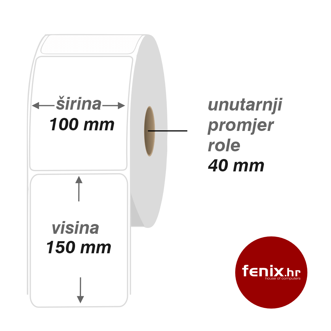 100 x 150 1000 PPMAT ETIKETE samoljepive 100 x 150 - 1000 kom rola, PPMAT, fi40