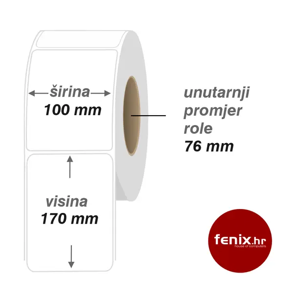 100 x 170 500 PP ETIKETE samoljepive 100 x 170 - 500 kom, PP Clear, fi76