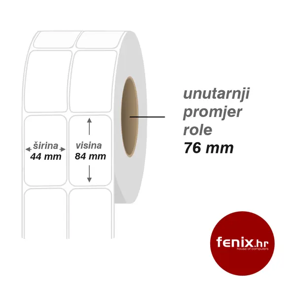 44 x 84 4000/2 FRIMPEKS ETIKETE samoljepive 44 x 84 - 4000 kom rola, Semi-gloss, fi76, dvoredna