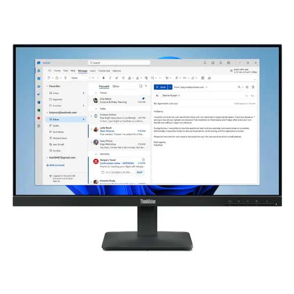 64B5KAT1EU Monitor LED 23,8" Lenovo ThinkVision S24-4e IPS, VGA, HDMI, 100Hz