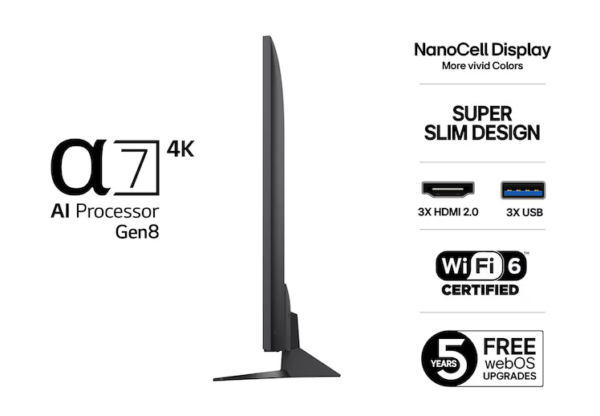 55NANO82A6B TV LED 55" LG 55NANO82A6B, 139cm, 4K, UHD, Smart TV