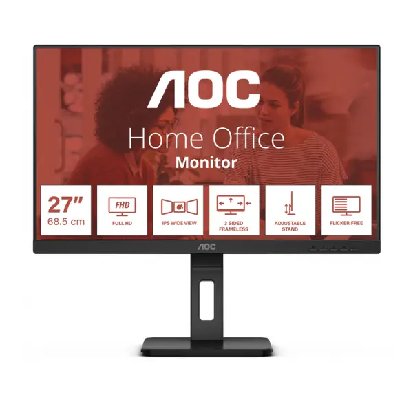 27E3QAF Monitor LED 27" AOC 27E3QAF, VGA, HDMI, DP, IPS, 150mm, zvučnici