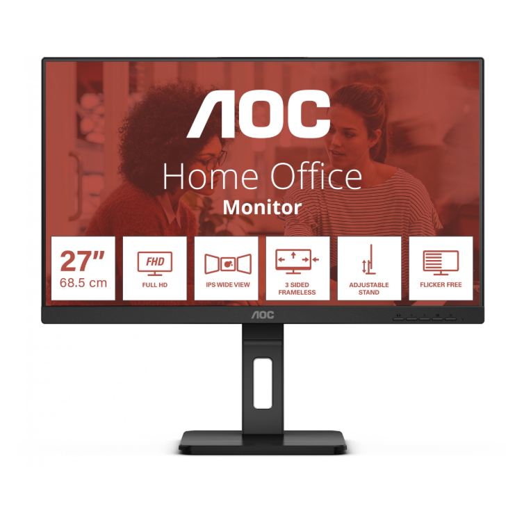 27E3QAF Monitor LED 27" AOC 27E3QAF, VGA, HDMI, DP, IPS, 150mm, zvučnici