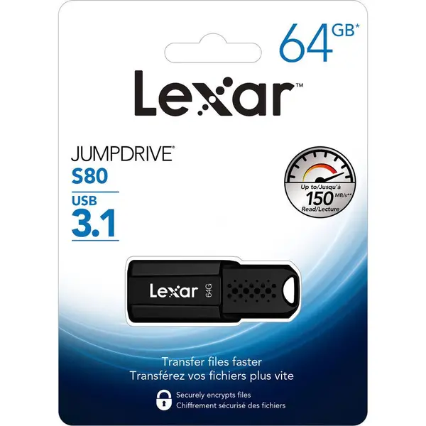 LEXAR memorija USB JumpDrive S80 64GB (USB 3.1)