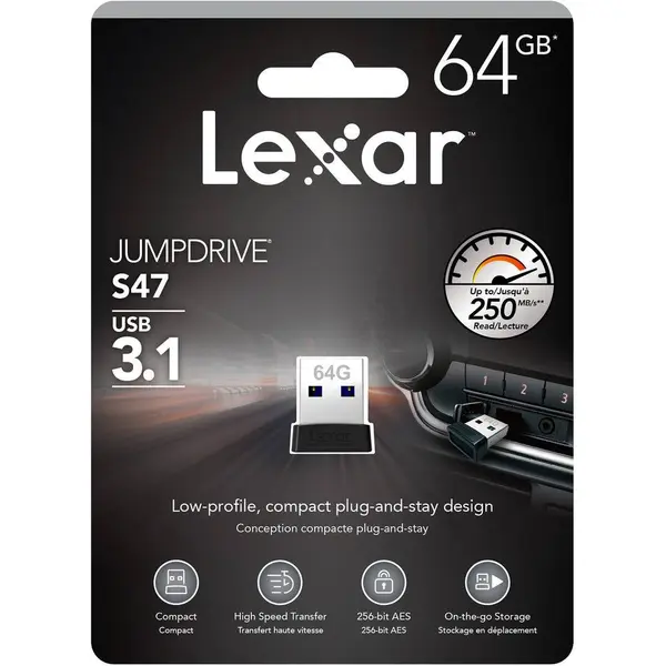 LEXAR memorija USB JumpDrive S47 64GB (USB 3.1)