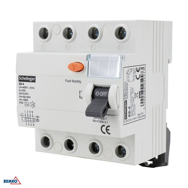 FID SKLOPKA 4P 25A 30mA A 6kA SCHELINGER
