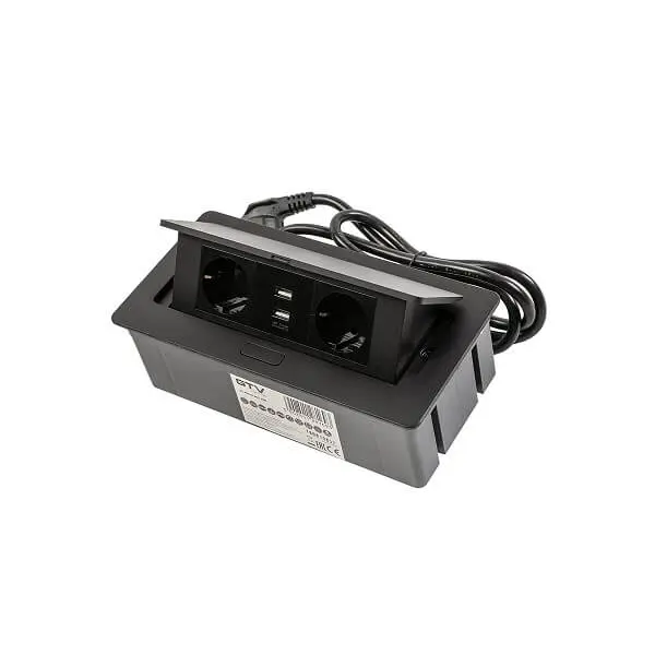 AE-PBSUC2GS-20N GTV KONZOLA PRIKLJ. UGR. STOL 2XŠUKO+2XUSB CRNA NOVO