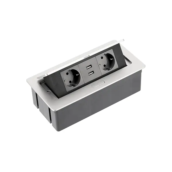 AE-PBSUC2GS-53 GTV KONZOLA PRIKLJ. UGR. STOL 2XŠUKO+2XUSB SIVA NOVO