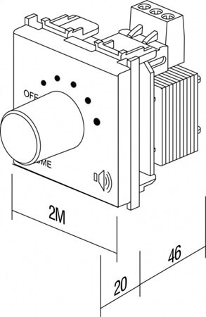EM95PW-U TEM REGULATOR GLASNOĆE ZA 100V AUDIO LINIJU 35W 2M BIJELI MODUL