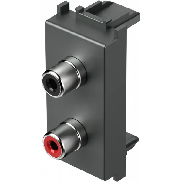 TEM UTIČNICA AUDIO 2XRCA 1M ANTRACIT MODUL