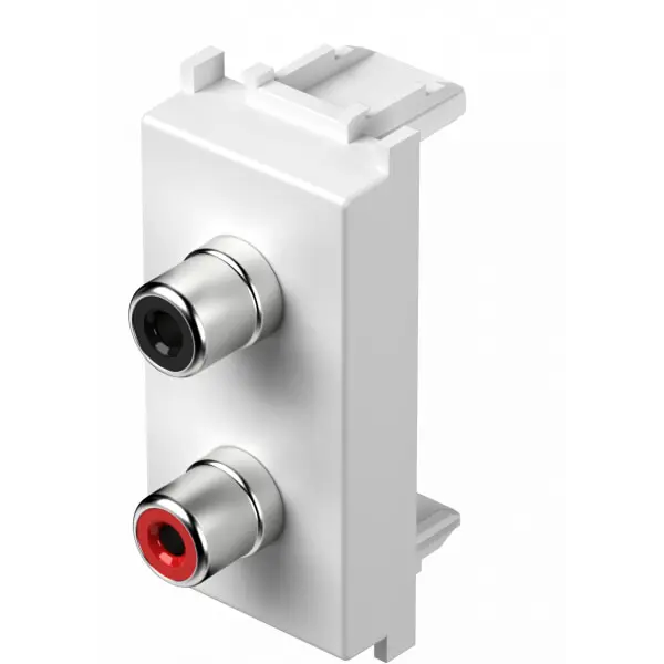 TEM UTIČNICA AUDIO 2XRCA 1M BIJELA MODUL