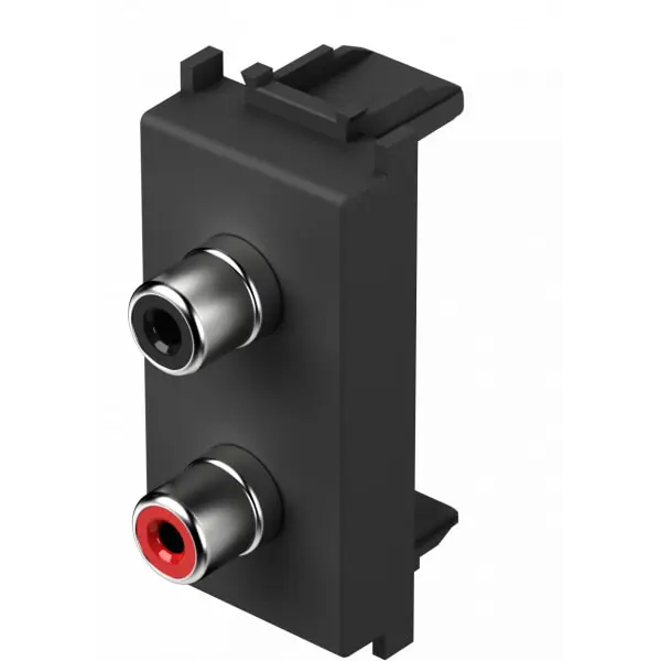 TEM UTIČNICA AUDIO 2XRCA 1M CRNA MODUL
