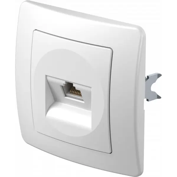 KE37PW-U TEM UTIČNICA 1XRJ45 CAT5 P/Ž EKONOMIK BIJELA
