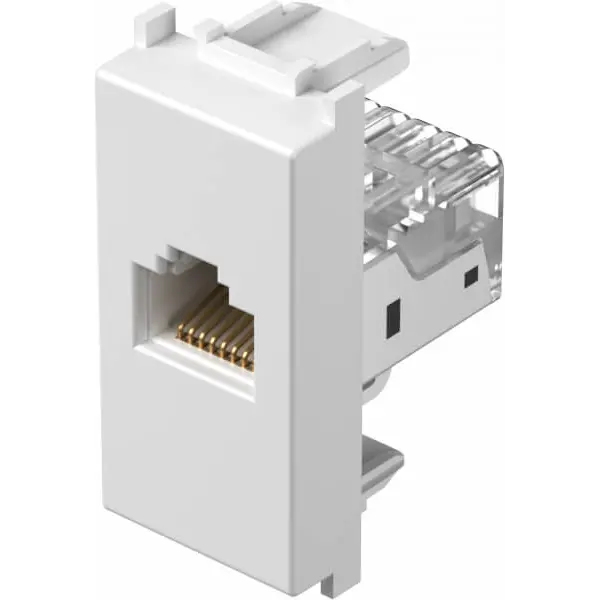 KM37PW-U TEM UTIČNICA RJ45 CAT5 1M BIJELA MODUL