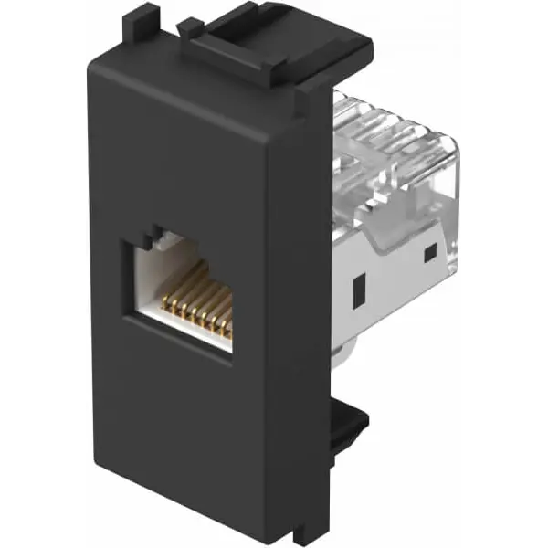 TEM UTIČNICA RJ45 CAT5 1M CRNA MODUL