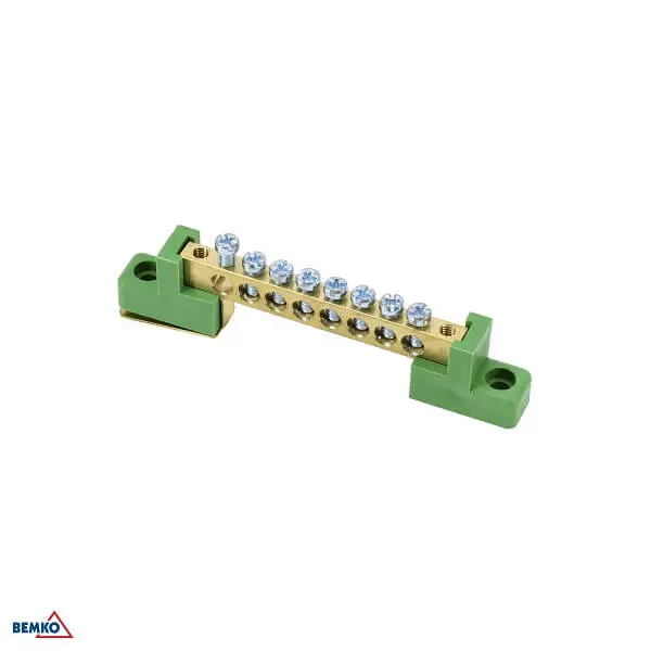 A18-TBJ-6X09-08P-ZI SABIRNIČKI BLOK 63A ZA PLOČU PE ZELENI 6X9 8X5MM