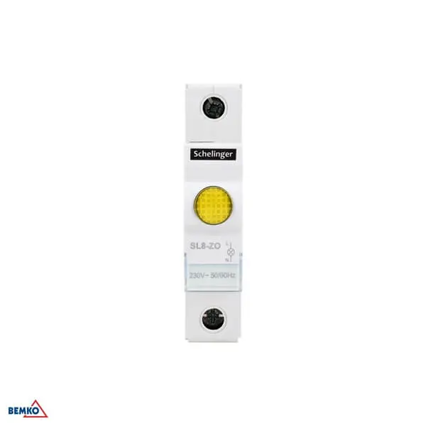 A15-SL8-ZO SIGNALNA MODULARNA LED SVJETILJKA NA DIN SL8 ŽUTA