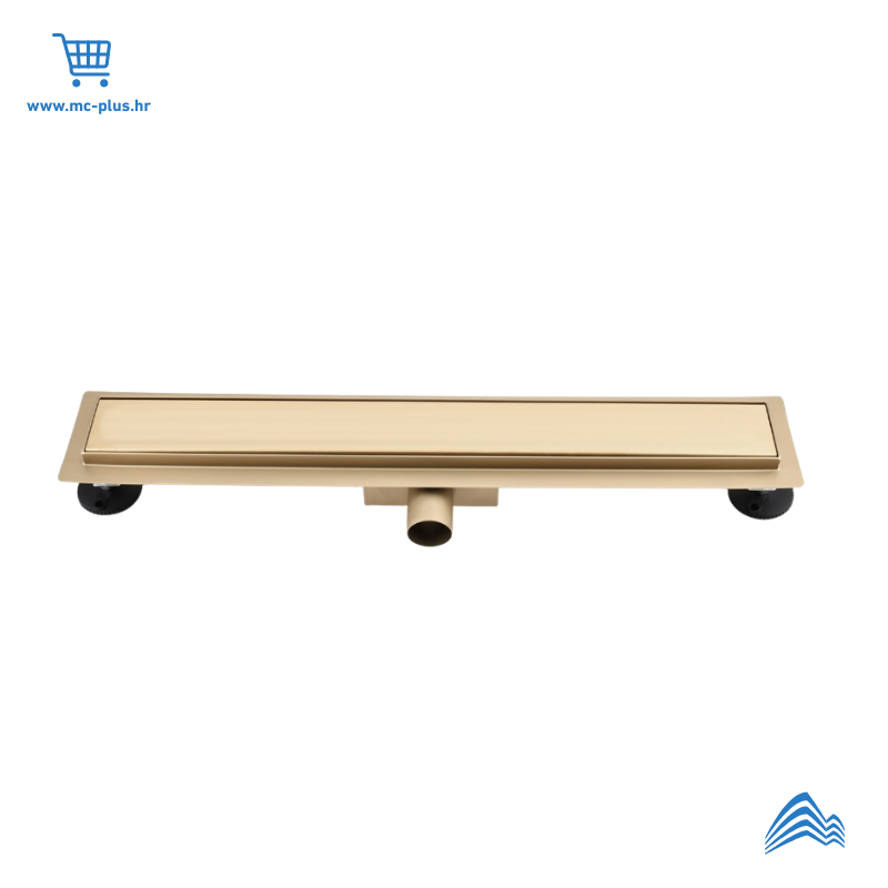 KAN800ZL Armal basic tuš kanalica 80 cm zlato brušeno inox puna,80x7 cm,FI40/50, 35 L/min