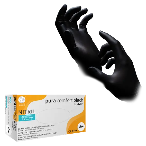 118-038-XL Rukavice Pura Comfort Black nitril 100/1 XL