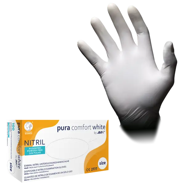 120-020-XS Rukavice Pura White Comfort 100/1 nitril XS