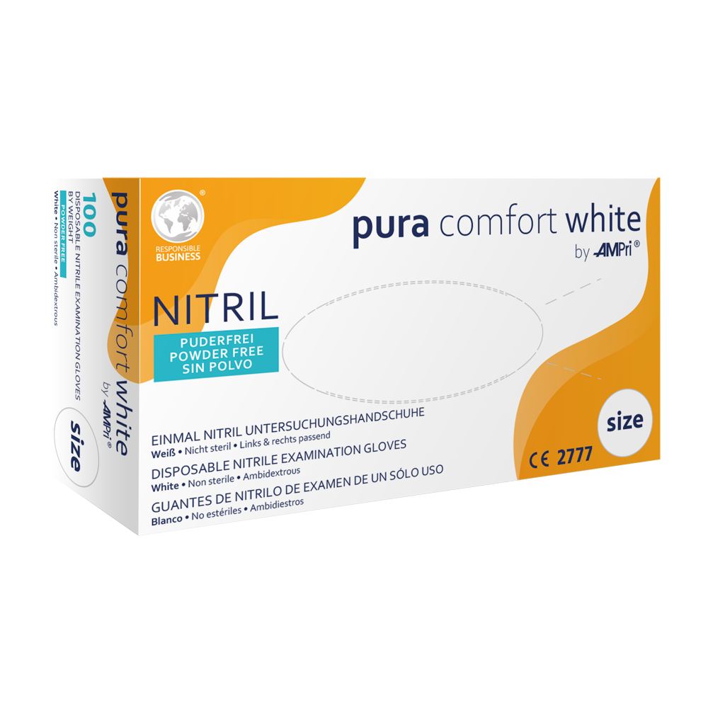 120-020-XS Rukavice Pura White Comfort 100/1 nitril XS