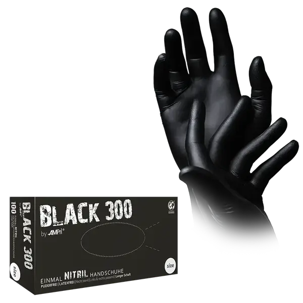 191-012-L Rukavice Black 300 nitril crne 100/1 L