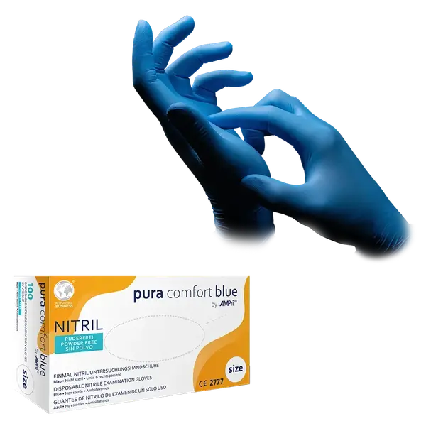 Rukavice Pura Comfort Blau nitrilne 100/1- 970-013