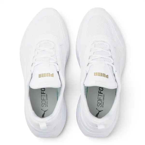 384647-01 Puma Cassia  White- White- Team Gold